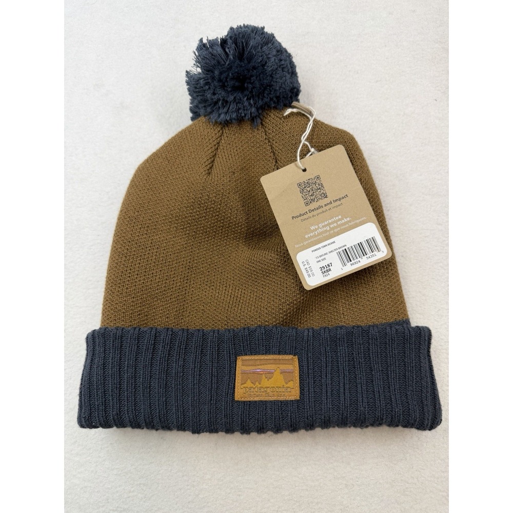 Patagonia Powder Town Beanie '73 Skyline Shelter Brown Winter Hat NWT